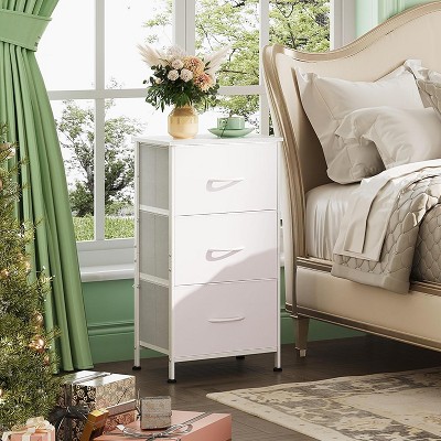 Dresser with 3 Drawers, Fabric Nightstand, Organizer Storage Dresser for Bedroom, Hallway, Entryway, Closets