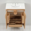 30-Inch Natural Bathroom Vanity with Sink, Freestanding Cabinet with 2 Doors & 1 Drawer, Ceramic Top with 8-Inch Faucet Mount - 3 of 4