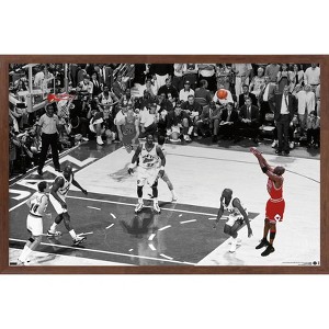 Trends International Michael Jordan - The Shot Horizontal Framed Wall Poster Prints - 1 of 4