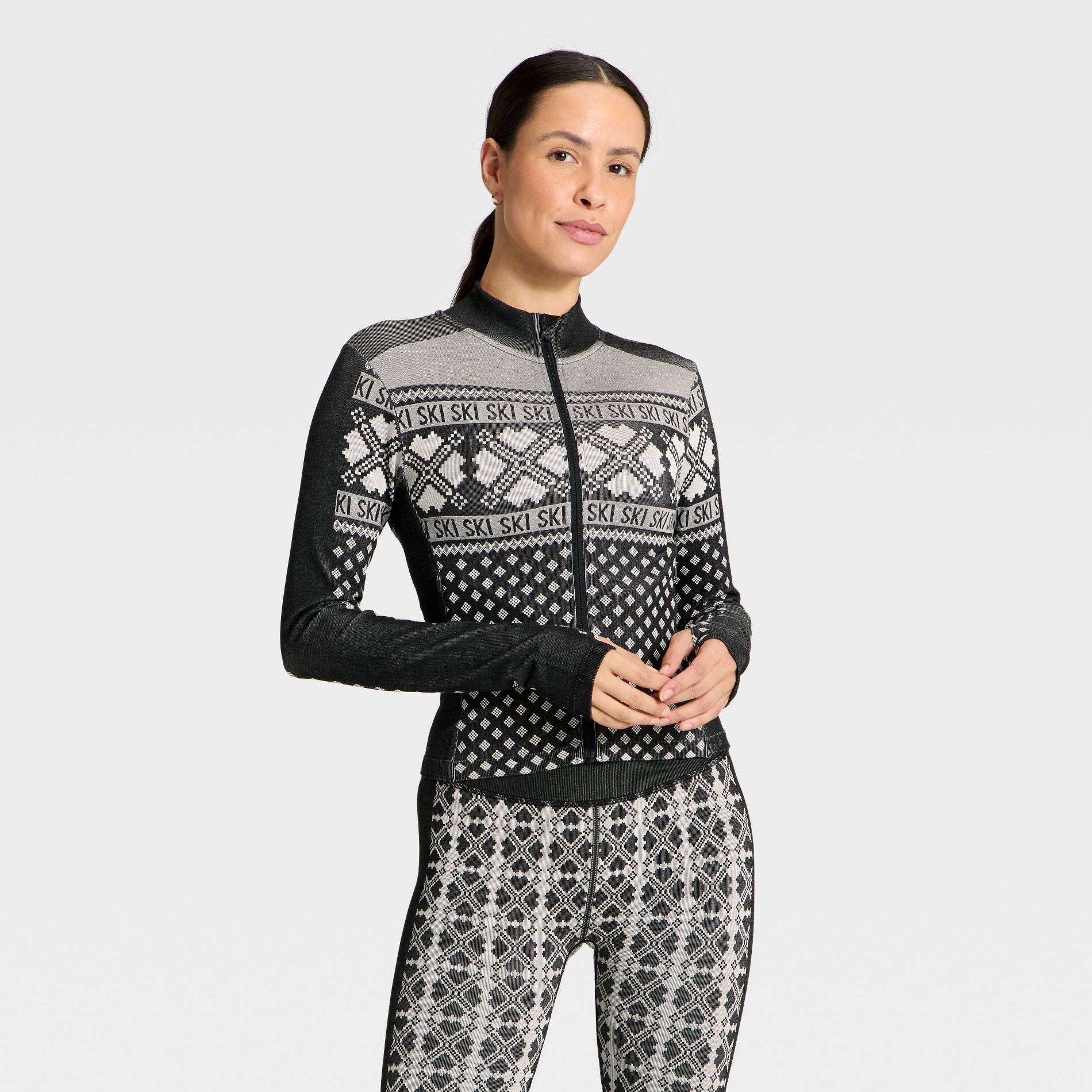 Women's Seamless Fair Isle Printed Full Zip Jacket - All In Motion™