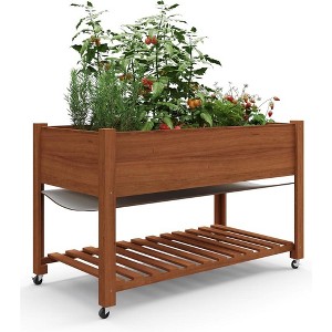 Garvee Wooden Raised Garden Bed with Legs,Sturdy Raised Table Garden Bed with Wheels - 1 of 4
