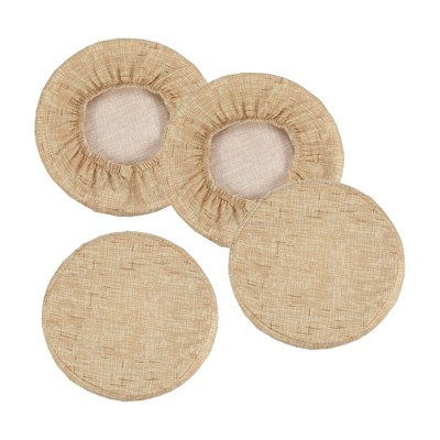 Unique Bargains Polyester Round Washable Elastic Bar Stool Cover for Dia 12"-14" Chair 4 Pcs