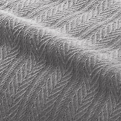 Luxurious King-Sized Chevron Cotton Blanket in Soft Gray