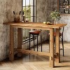 Lantine Solid Wood Bar Table, 63" Long Bar Height Pub Table, Wooden Home Bar Unit for Kitchen, Café or Restaurant - 2 of 4