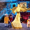 Costway 5.2 FT Lighted Angel with Halo & Bow Zip Ties & Ground Stakes 180 LED Lights - 3 of 4