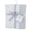 Hudson Baby Infant Cotton Muslin Swaddle Blankets, Gray Stars, One Size - 2 of 2