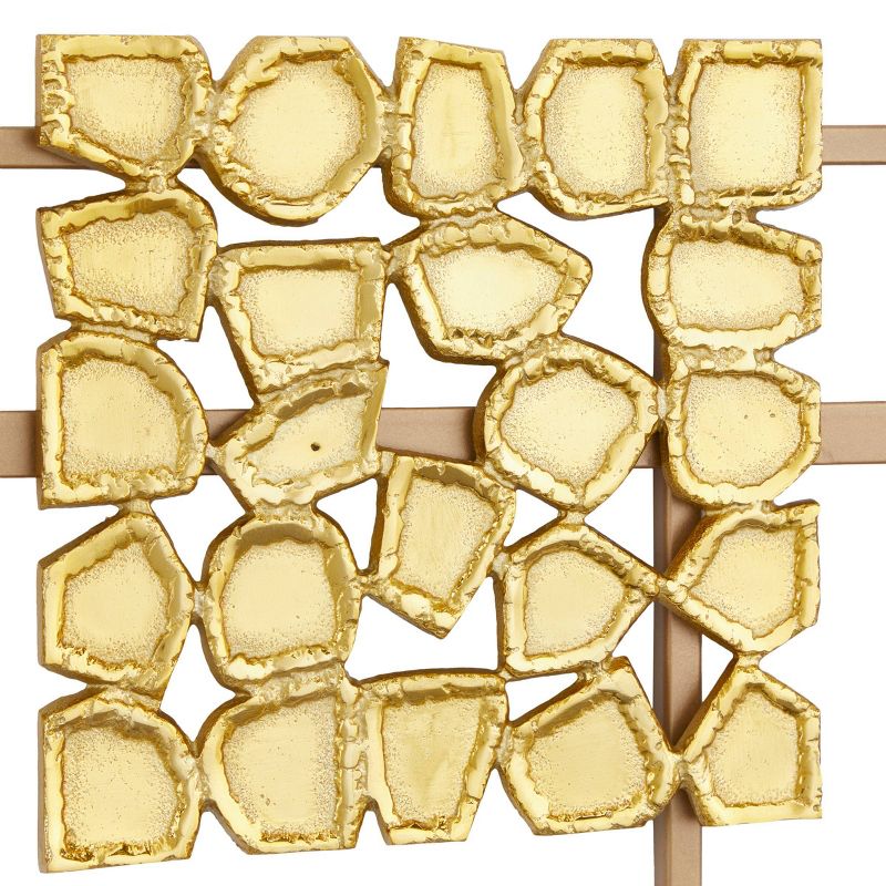 Aluminum Geometric Wall Decor with Hammered Designs Gold - Olivia & May, 3 of 6