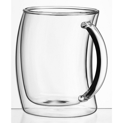 Caleo Double Wall Insulated Glass Coffee Mugs - Set of 4