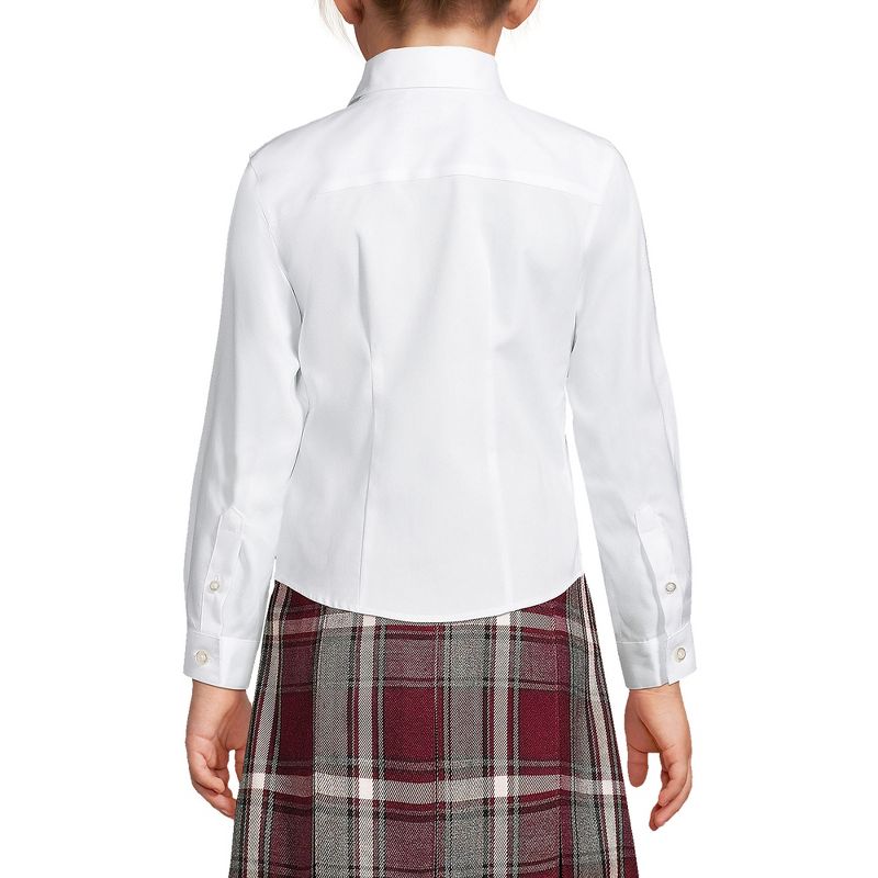 Lands' End School Uniform Kids Long Sleeve No Iron Pinpoint Shirt, 4 of 6