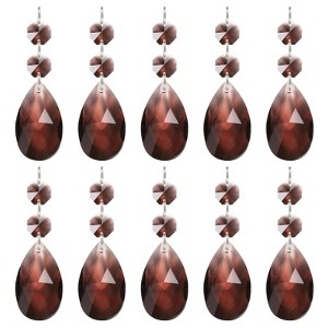 Unique Bargains Hanging Ornament DIY Craft Teardrop Crystal Chandelier Pendant Beads 3.35" x 1.5" 10 Pcs - 1 of 4