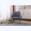 CAVINAS Modern Teddy Fabric Accent Chair, Ergonomic Lounge Chair with Gold Adjustable Legs for Living Room, Bedroom or Home Office - 2 of 4