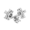 Haus of Brilliance Silver 1/4 Cttw Diamond "X" Shaped Stud Earrings - 4 of 4