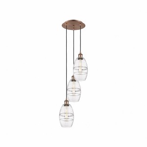 Vaz - 3 Light Cord Hung Multi Pendant In Industrial Style-25.13 Inches Tall and 12.38 Inches Wide - 1 of 1