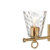 Robert Stevenson Lighting Imogen Metal and Hammered Water Glass 3-Light Vanity Light Brushed Gold: ETL Listed, Steel Body, No Switch - 3 of 4