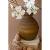 Hand Carved Wooden Vase Set of Four – 10.75" Tall Natural Decor by Kalalou - 2 of 4