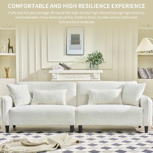 VASIP "97" Plush Teddy Velvet Sofa - Extra Deep Seating for Living Rooms & Apartments, Modern Velvet Upholstery, Multi-Room Luxury - 1 of 4