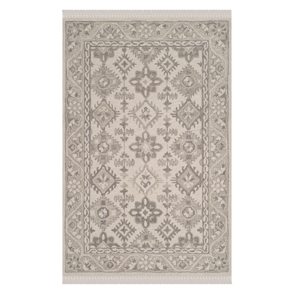 3'x5' Medallion Tufted Accent Rug Light Gray - Safavieh