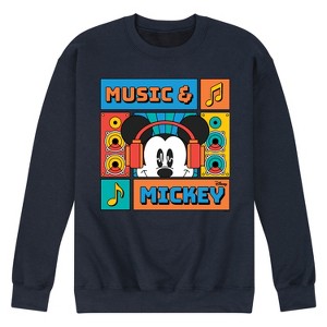 Men's - Disney - Music And Mickey Graphic Fleece Sweatshirt - 1 of 4