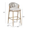 Christopher Knight Home Dafydd Outdoor 30" Iron and Rattan Barstools with Scallop-shaped Backrest (Set of 2) - 3 of 4