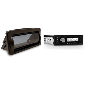 Clarion M508 Single DIN Digital Media Receiver with built-in Bluetooth with Creative Audio CAMC1B Marine Single DIN Radio Mounting Kit with Retract... - 1 of 4