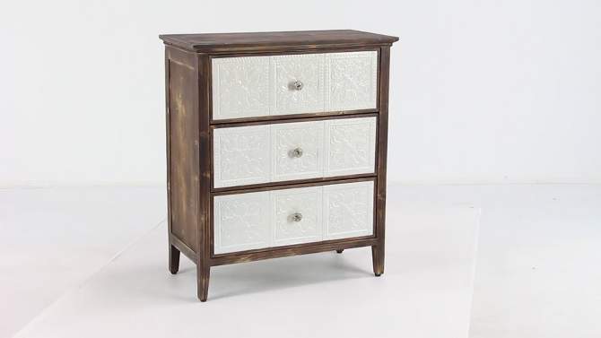 Farmhouse Wood and Enamel Cabinet with Drawers Brown - Olivia &#38; May, 2 of 9, play video
