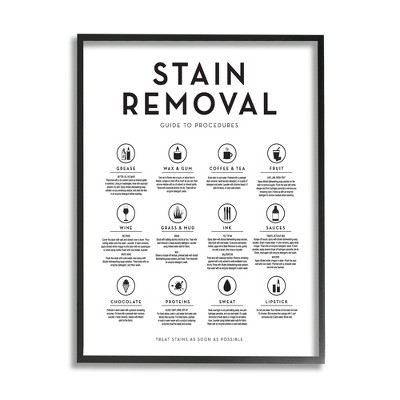 Stupell Modern Laundry Stain Removal Guide Framed Giclee