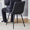 KWPZQEB Dining Chairs Set of 4, Modern Kitchen Side Chairs with Curved Seat Cushion, High Backrest & Metal Legs, Armless Kitchen Chairs for Kitchen - 3 of 4