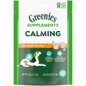 Greenies Supplements Calming Chews For Dogs Chicken Flavor, 7.3 Oz Container Of 40 Ct. Soft Chews - 1 of 4
