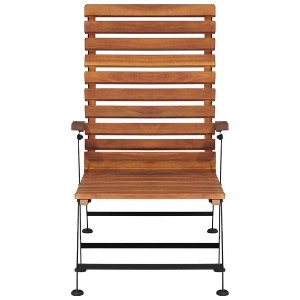 vidaXL Patio Deck Chair in Solid Acacia Wood - Comfortable Outdoor Sitting with Armrests and Footrest - Easy Assembly and Maintenance - 1 of 4