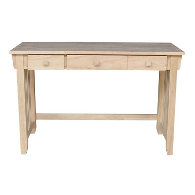 Solid Wood Mission Computer Desk with Drawer and Keyboard Tray