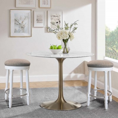 NicBex 360° Swivel Bar Stools Set of 2,Counter Height Bar Stools with Upholstered Seat,Bar Chairs for Living Room,Dining Room,Kitchen,Cafe