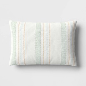 Textured Yarn Dyed Cotton Lumbar Throw Pillow - Room Essentials™ - 1 of 4