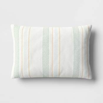Textured Yarn Dyed Cotton Lumbar Throw Pillow - Room Essentials™