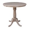 36" Round Extendable Dining Table with 4 Madrid Counter Height Barstools Washed Gray/Taupe - International Concepts - image 3 of 4