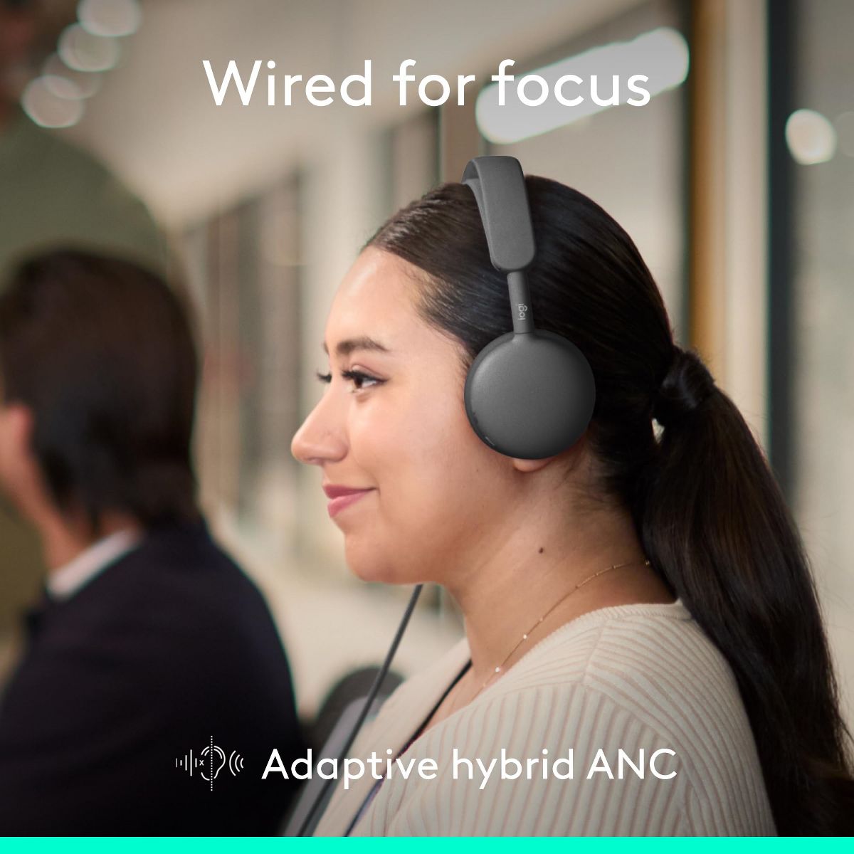 Logitech Zone Wired 2 Noise-Canceling Headset w/ Hybrid USB-C/USB-A Graphite - thumbnail 8