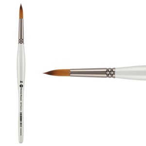 Borciani e Bonazzi UNICO Fiamatto Synthetic Series 820 Paint Brush, Round Size 16 - For Acrylic and Watercolor Painting - Ergonomic Handle, - 1 of 4