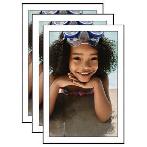 Americanflat Front Loading Picture Frame Set with Mat - Perfect for Photos and Wall Decor - Black - 3 Pack - 1 of 4