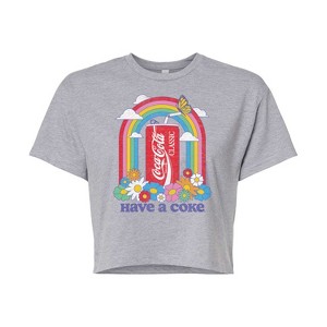 Women's - Coca-Cola - Have A Coke Rainbow Cropped Graphic T-Shirt - 1 of 4