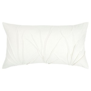 Textured Solid Decorative Filled Oversize Lumbar Throw Pillow White - Rizzy Home