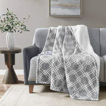 Trinity Electric Blanket Twin 62x84, Heated Throw Blanket, Tufted  Jacquard Heating Blankets, 6 Heating Levels and 20 Time Models, Grey