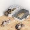 Stainless Steel Litter Box with Lid, XL Enclosed Cat Litter Box for Large Cats & Multi-Cat Households, High-Sided Anti-Leakage Design(2-Pack) - 3 of 4