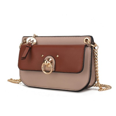 MKF Collection Jill Vegan Leather Color Block Crossbody Handbag by Mia K