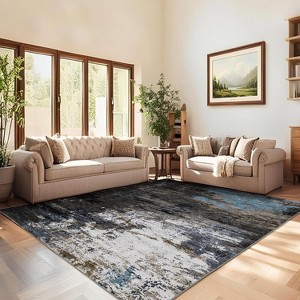 coucheta Multi-size Washable Modern Area Rugs, Abstract Non-Shedding Low Pile Accent Carpet with Non-Slip Backing, for Living Room, Bedroom, Dining - 1 of 4