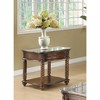 Vynxaria Traditional Formal Marble Top Nightstand/Living Room Side Table/End Table£¬Mahogany Finish - 2 of 4