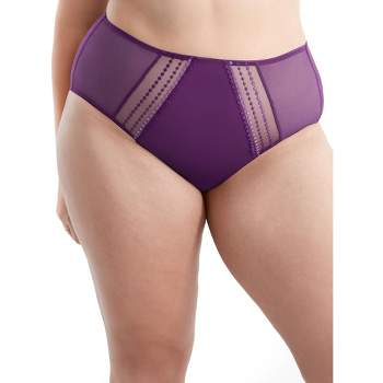 Smart & Sexy Mesh High Leg Panty 2 Pack Black Hue/Lilac Iris (Lace) Meidum