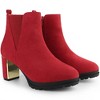 Perphy Women's Platform Round Toe Chunky Heels Ankle Chelsea Boots - 3 of 4
