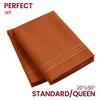 Mellanni 1800 Pillowcase Set 2 pc Set of 2 Standard Size Terracotta - 2 of 4