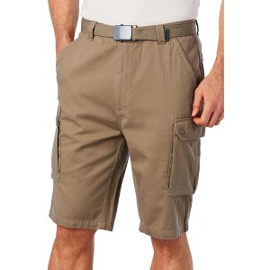 KingSize Men's Big & Tall 12" Side Elastic Cargo Short With Twill Belt - 1 of 4