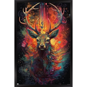 Trends International Wumples - Cosmic Deer Framed Wall Poster Prints - 1 of 4
