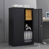Ridstar Folding Metal File Storage Cabinet with Locking Door & Adjustable Shelves for Office & Home-Black - 2 of 4